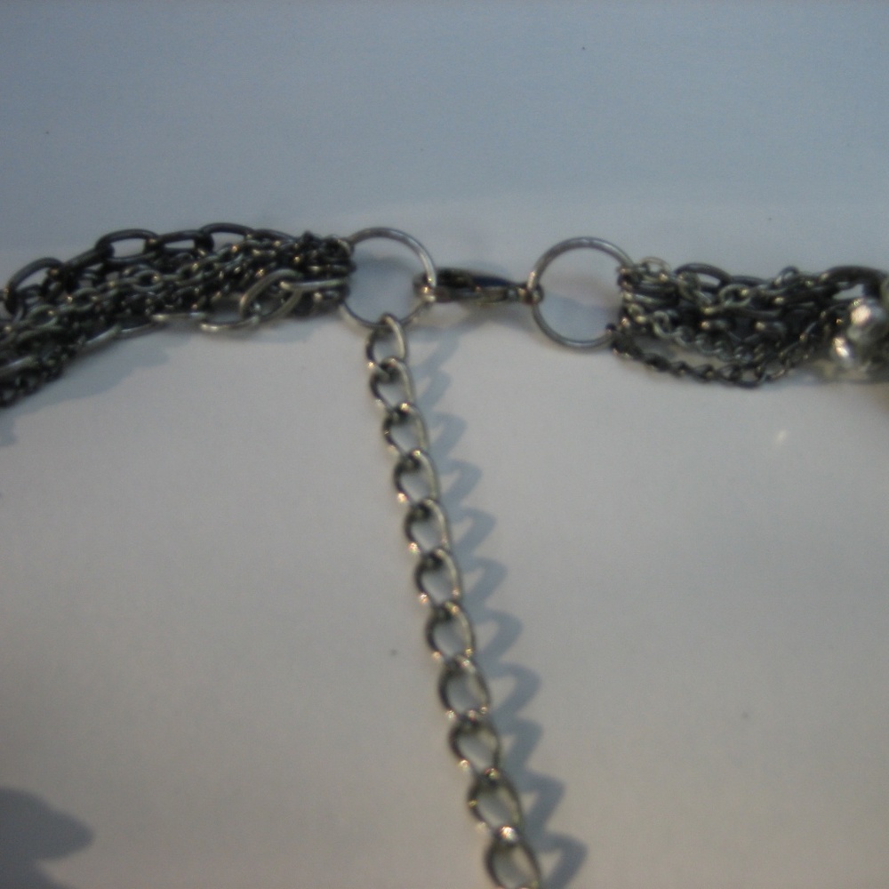 Multiple Twisted Silver-Tone Link Chain Necklace - image 3